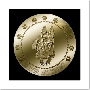 Funny Malinois Dog Coin Currency Crypto Posters and Art